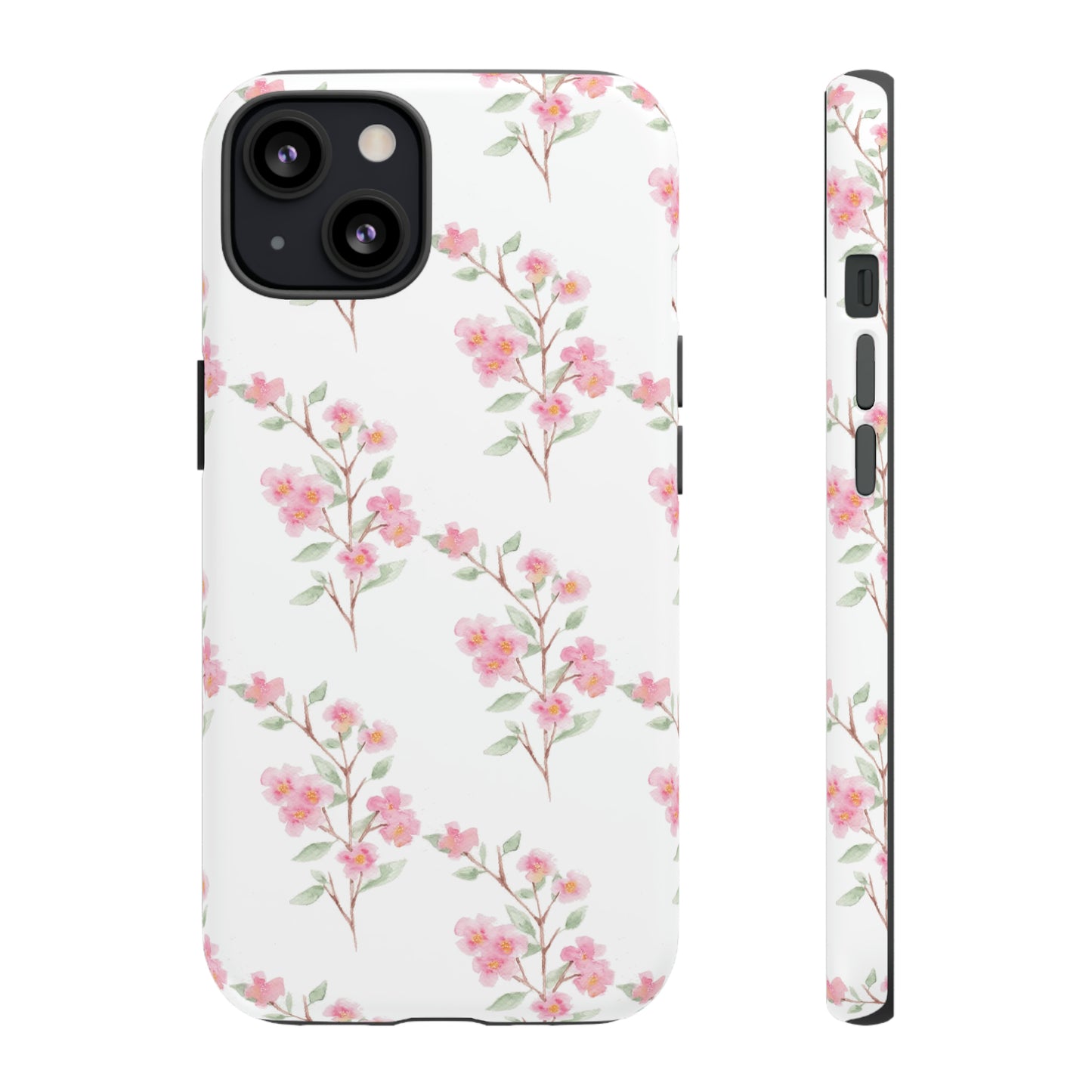 Watercolor Pink Floral Branch Tough Cases