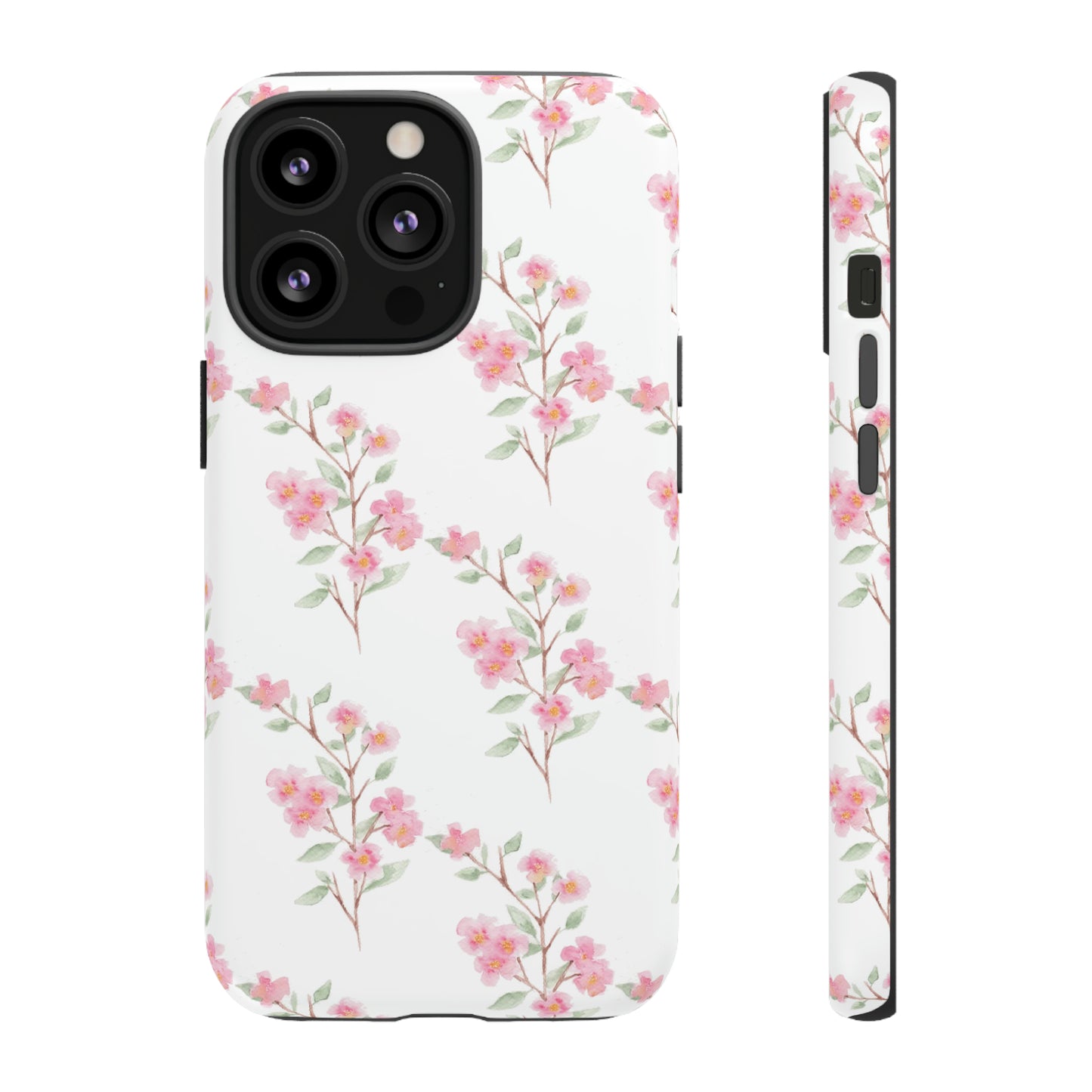 Watercolor Pink Floral Branch Tough Cases