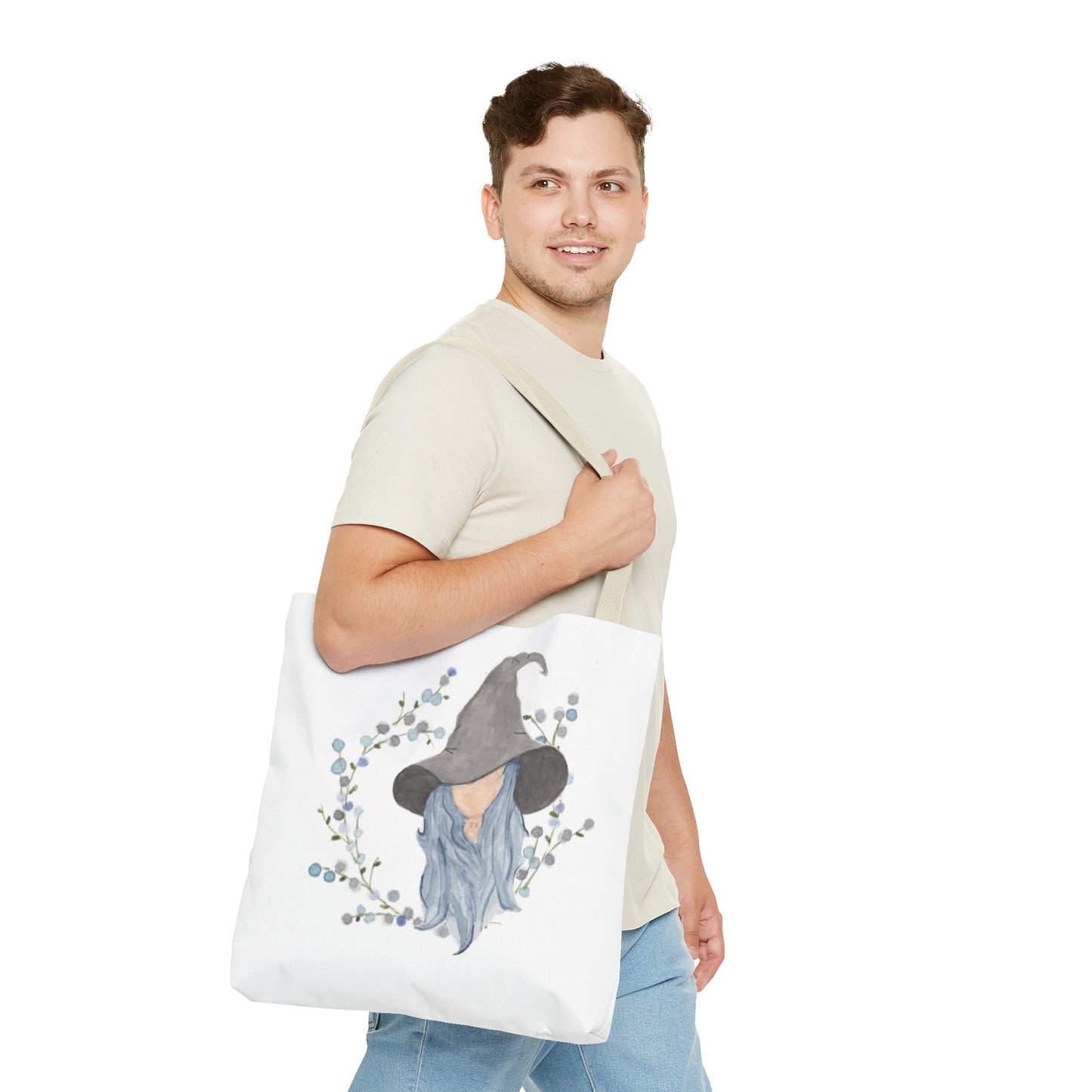 Watercolor Blue Witch Tote Bag