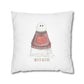 Fall Watercolor Sweater Weather Ghost Square Poly Canvas Pillow Cover - Pillow Not Included -