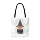 Halloween Watercolor Pumpkin Witch Tote Bag