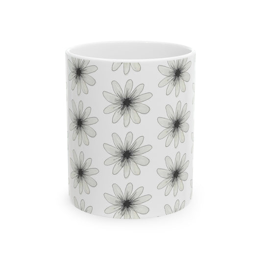 Watercolor White Daisy Ceramic Mug