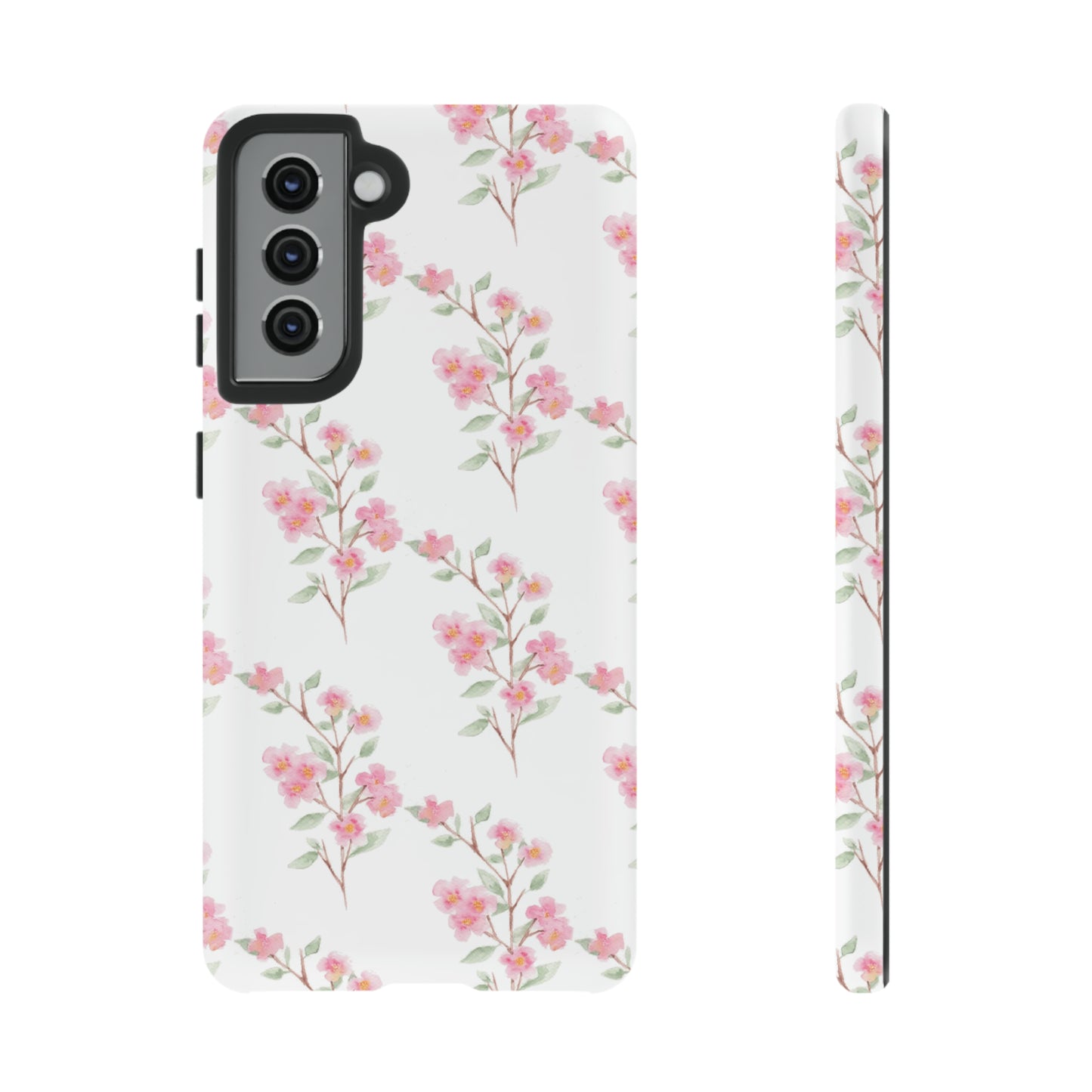 Watercolor Pink Floral Branch Tough Cases