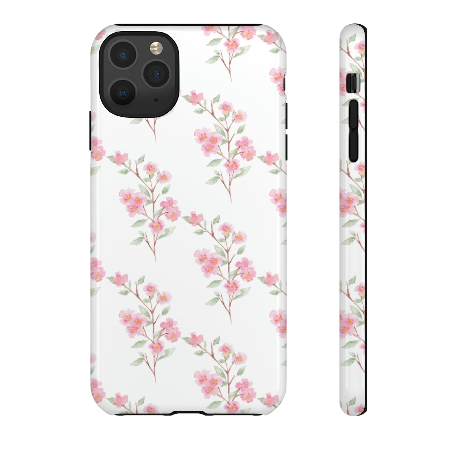 Watercolor Pink Floral Branch Tough Cases