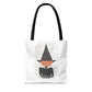 Halloween Watercolor Pumpkin Witch Tote Bag