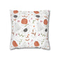 Watercolor Halloween Pattern Square Poly Canvas Pillow Cover - Pillow Not Included -