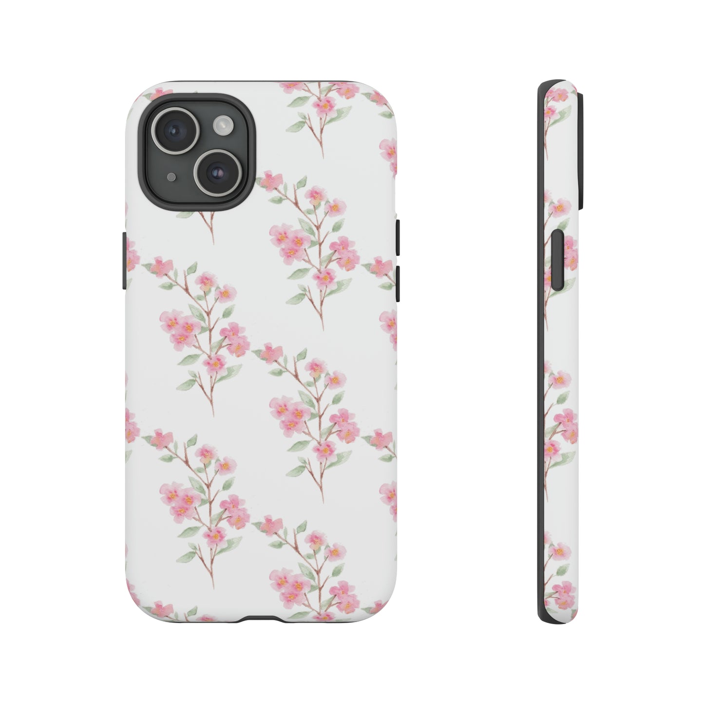 Watercolor Pink Floral Branch Tough Cases