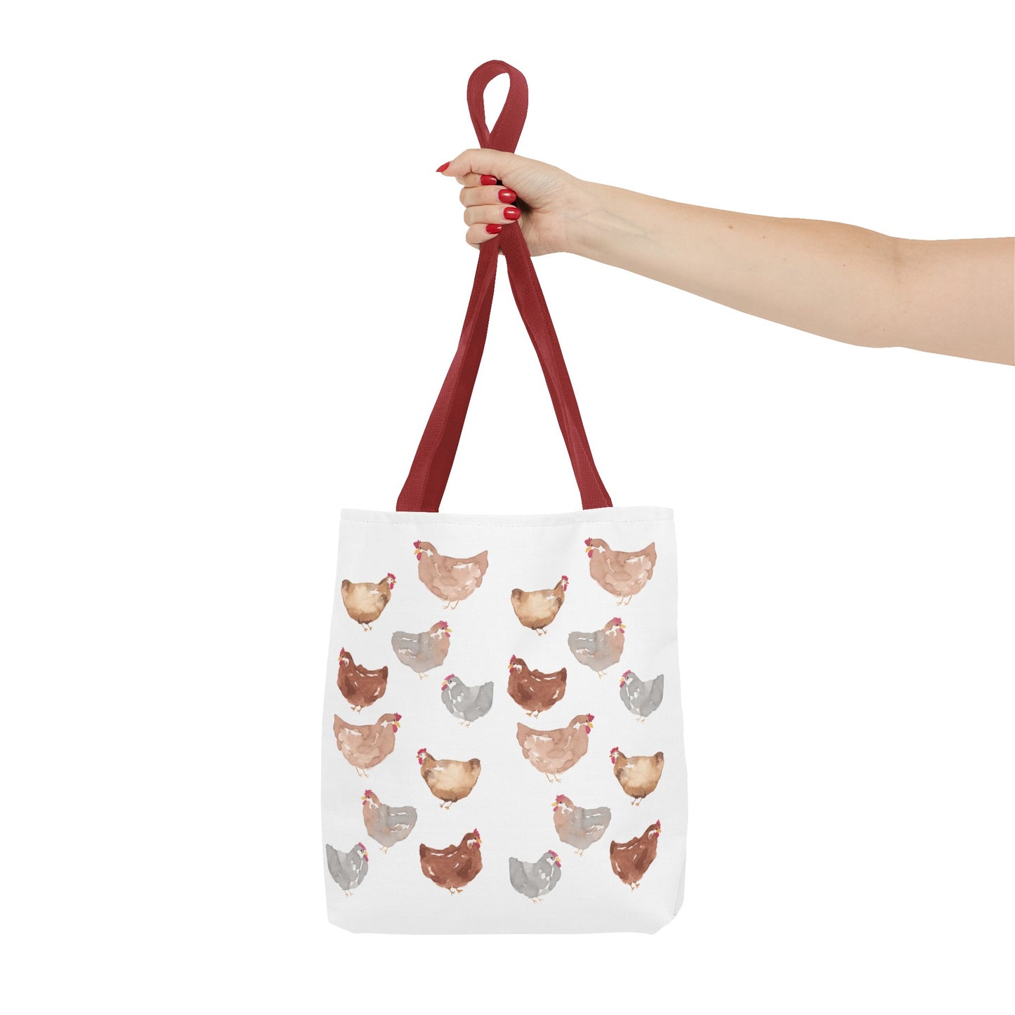 Watercolor Scattered Chickens Tote Bag