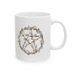 Watercolor Floral Pentacle Ceramic Mug