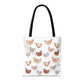 Watercolor Scattered Chickens Tote Bag