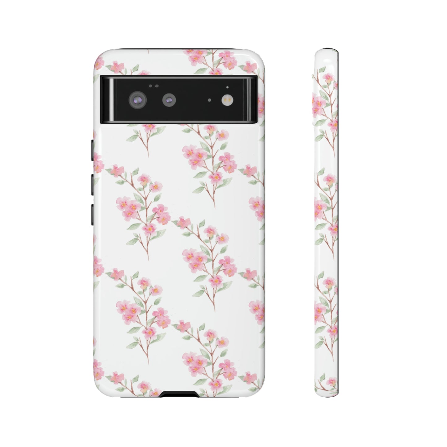 Watercolor Pink Floral Branch Tough Cases