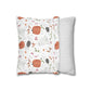 Watercolor Halloween Pattern Square Poly Canvas Pillow Cover - Pillow Not Included -