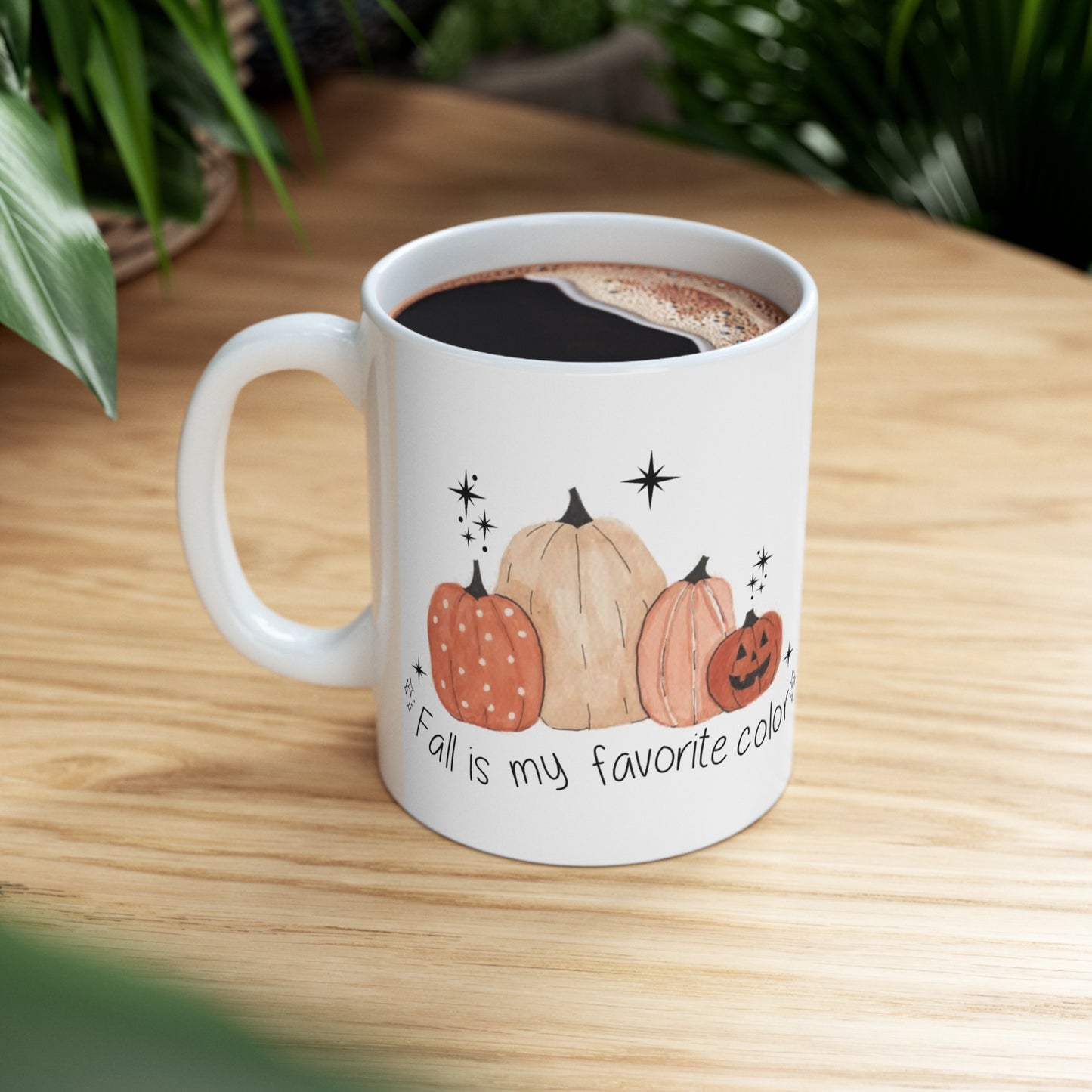 Watercolor Fall is my Favorite Color Ceramic Mug, (11oz, 15oz)