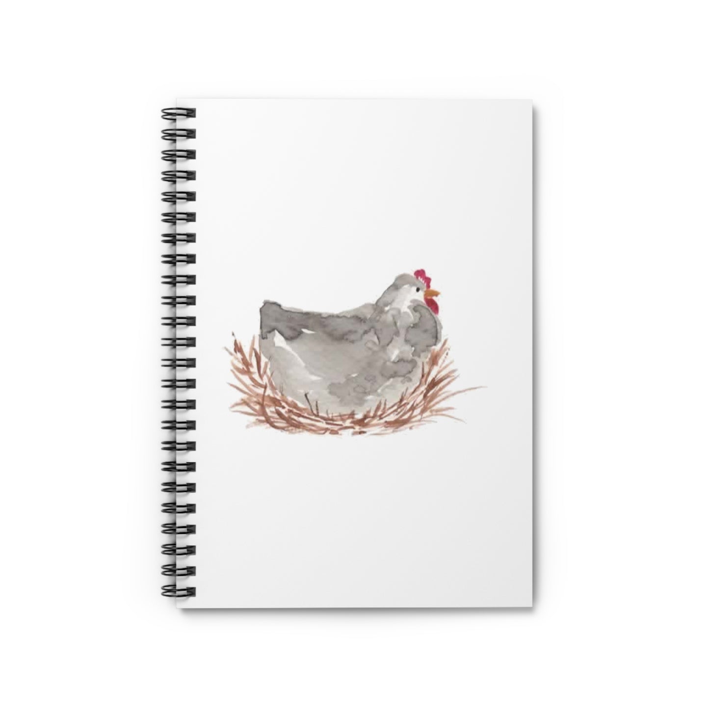 Watercolor Laying Hen Spiral Notebook - Ruled Line