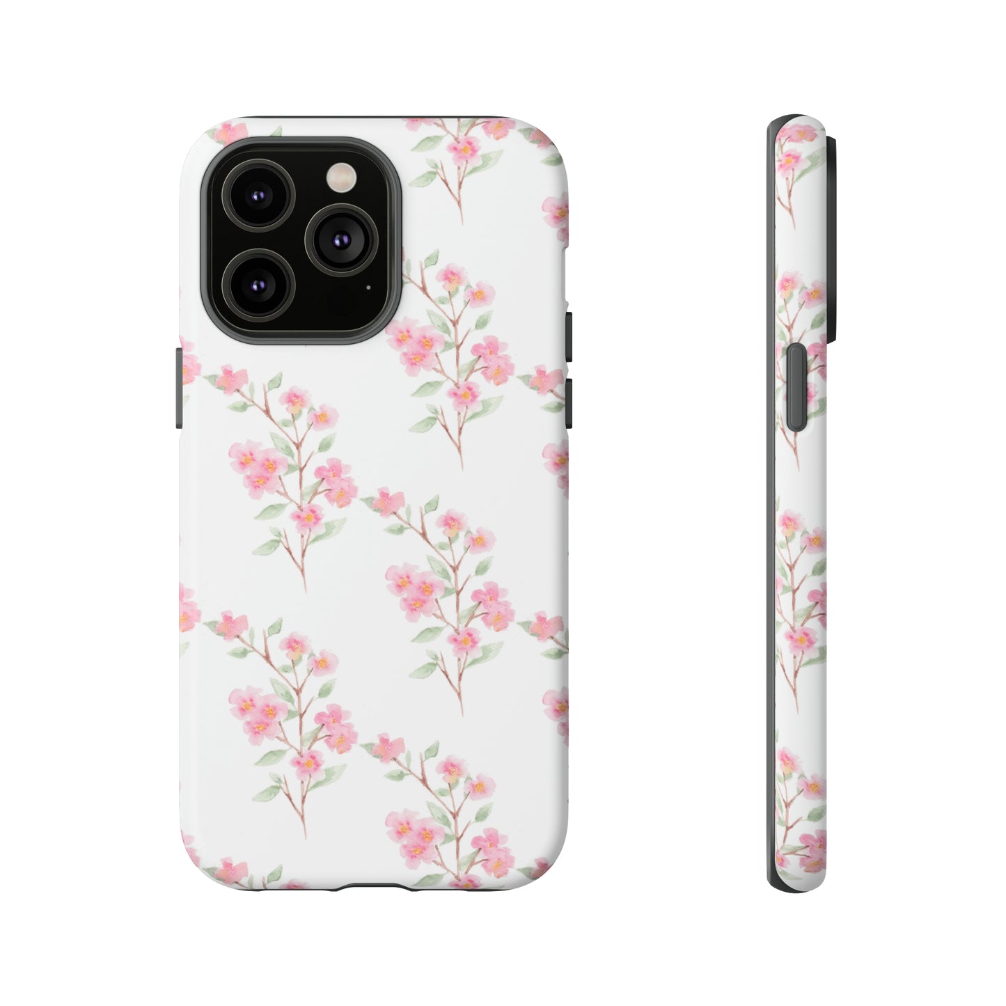 Watercolor Pink Floral Branch Tough Cases