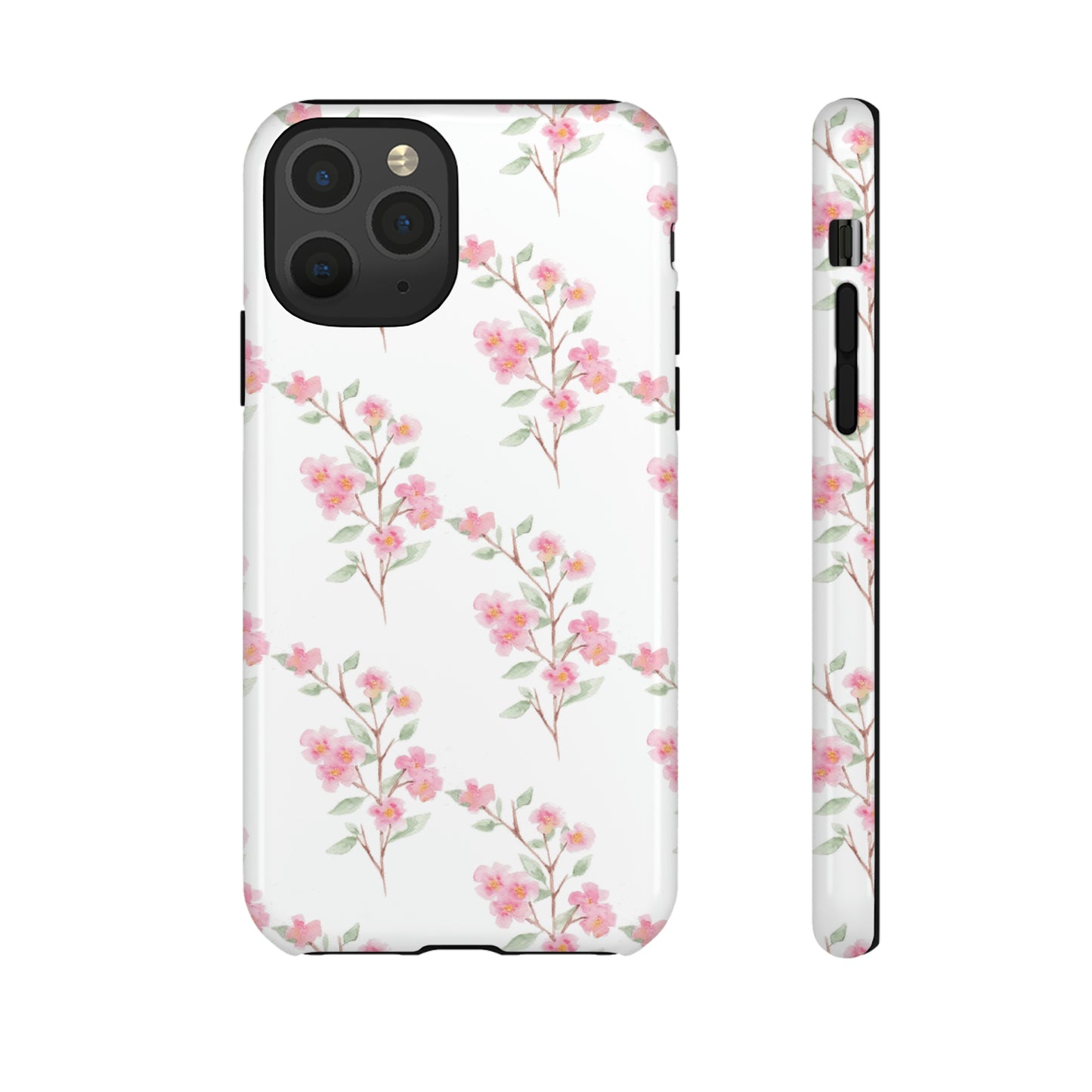 Watercolor Pink Floral Branch Tough Cases