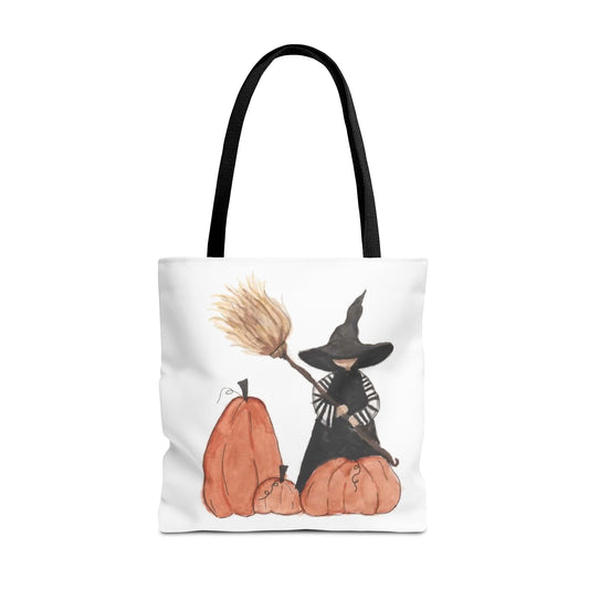 Halloween Watercolor Lil Witch Tote Bag