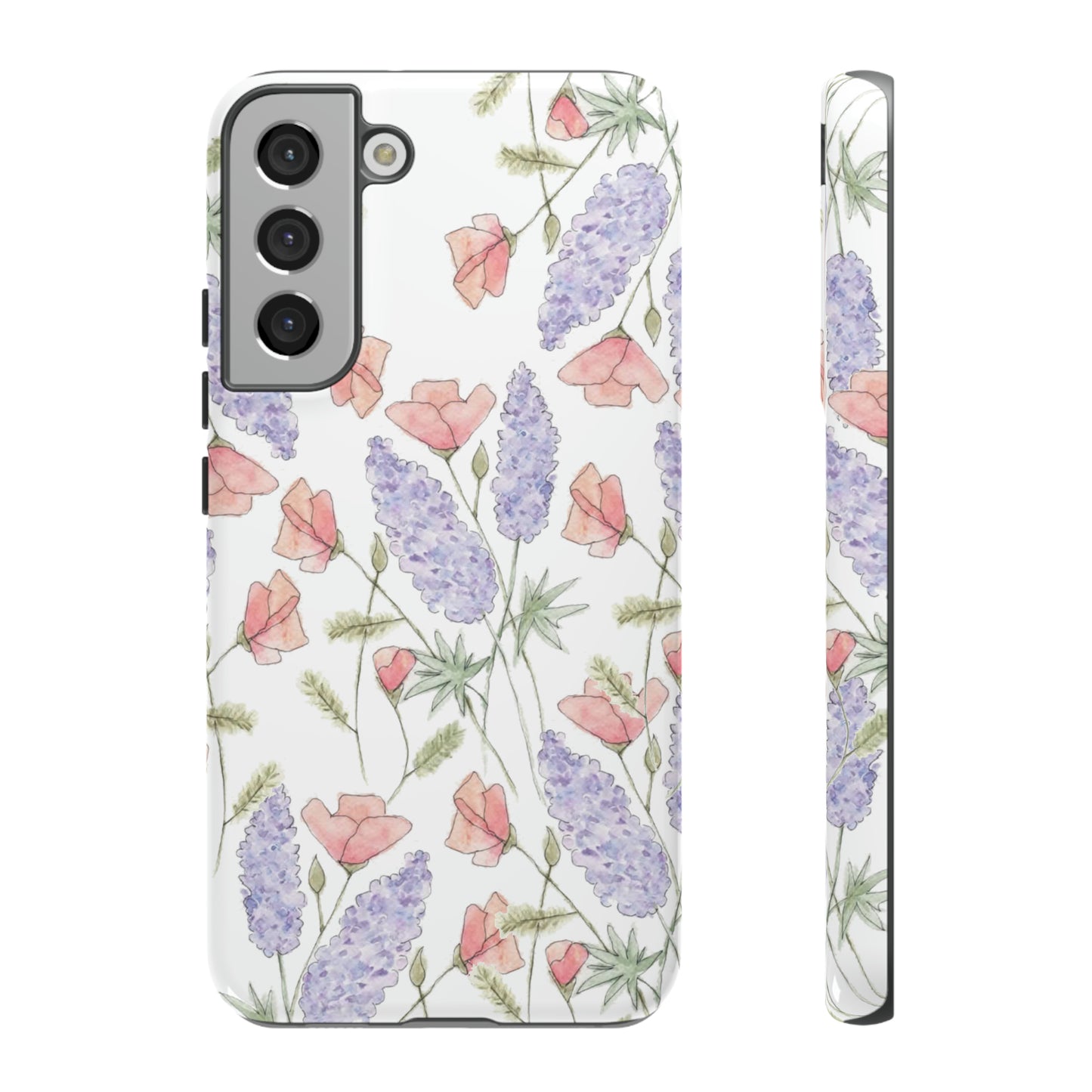 Watercolor Poppy and Lupine Tough Cases