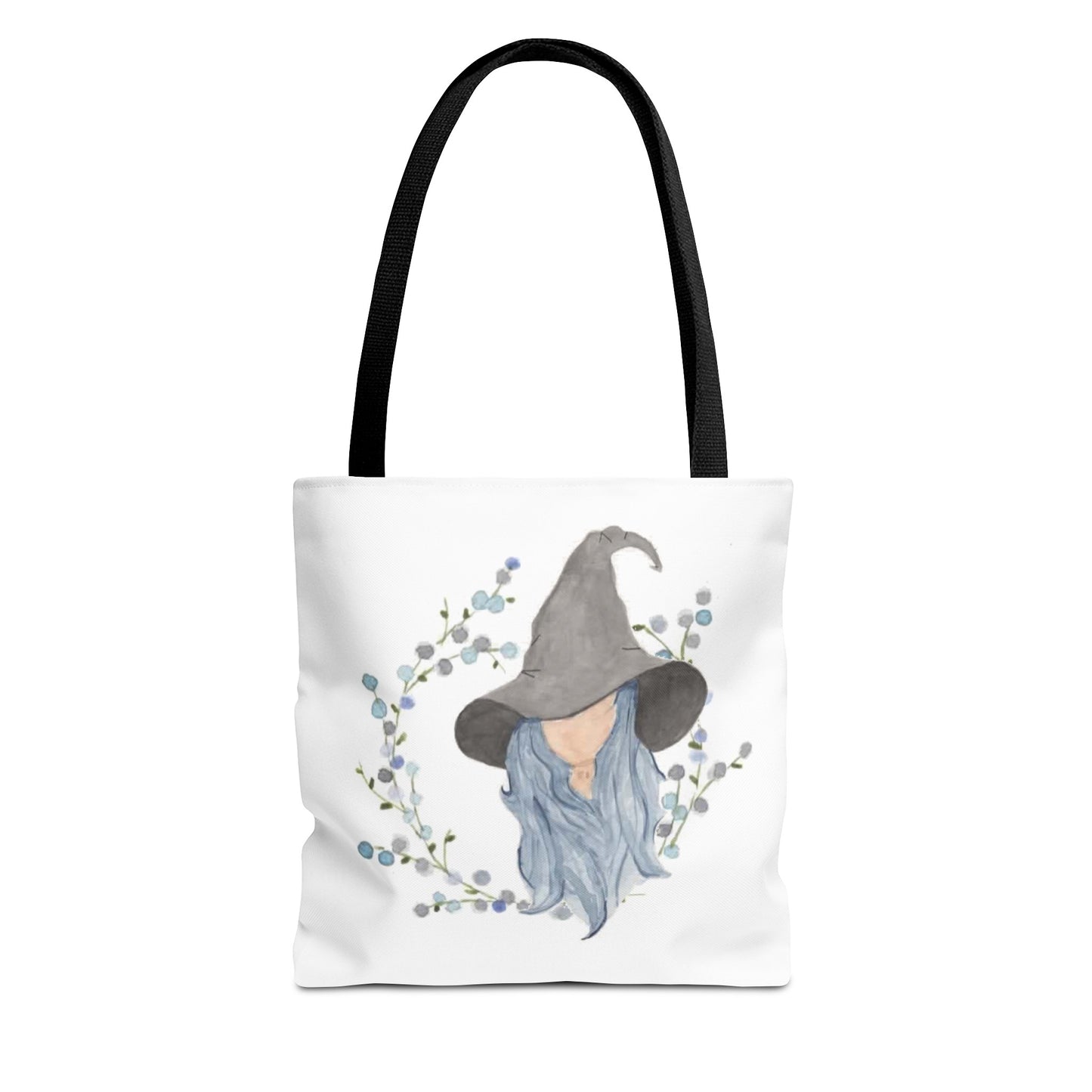 Watercolor Blue Witch Tote Bag