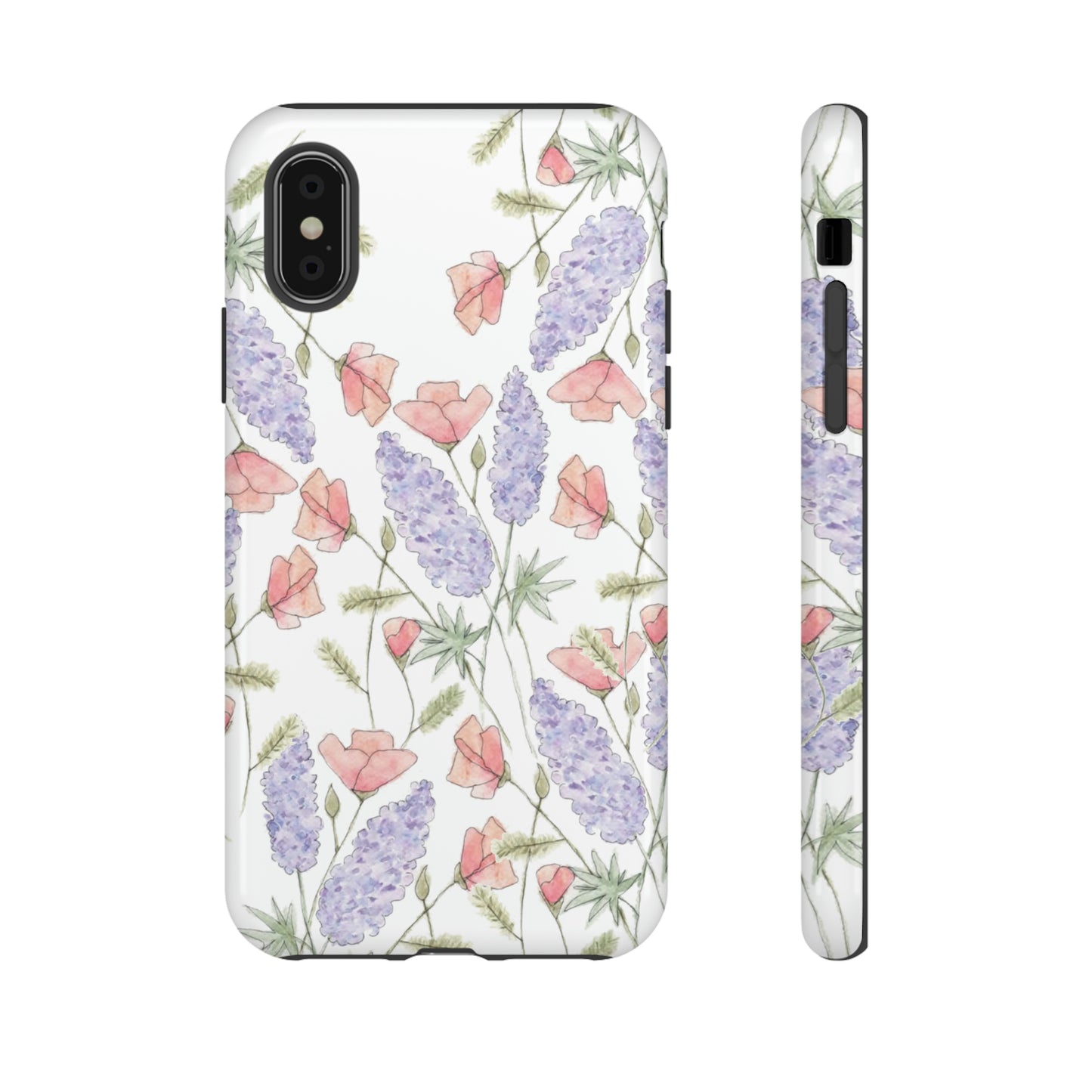 Watercolor Poppy and Lupine Tough Cases