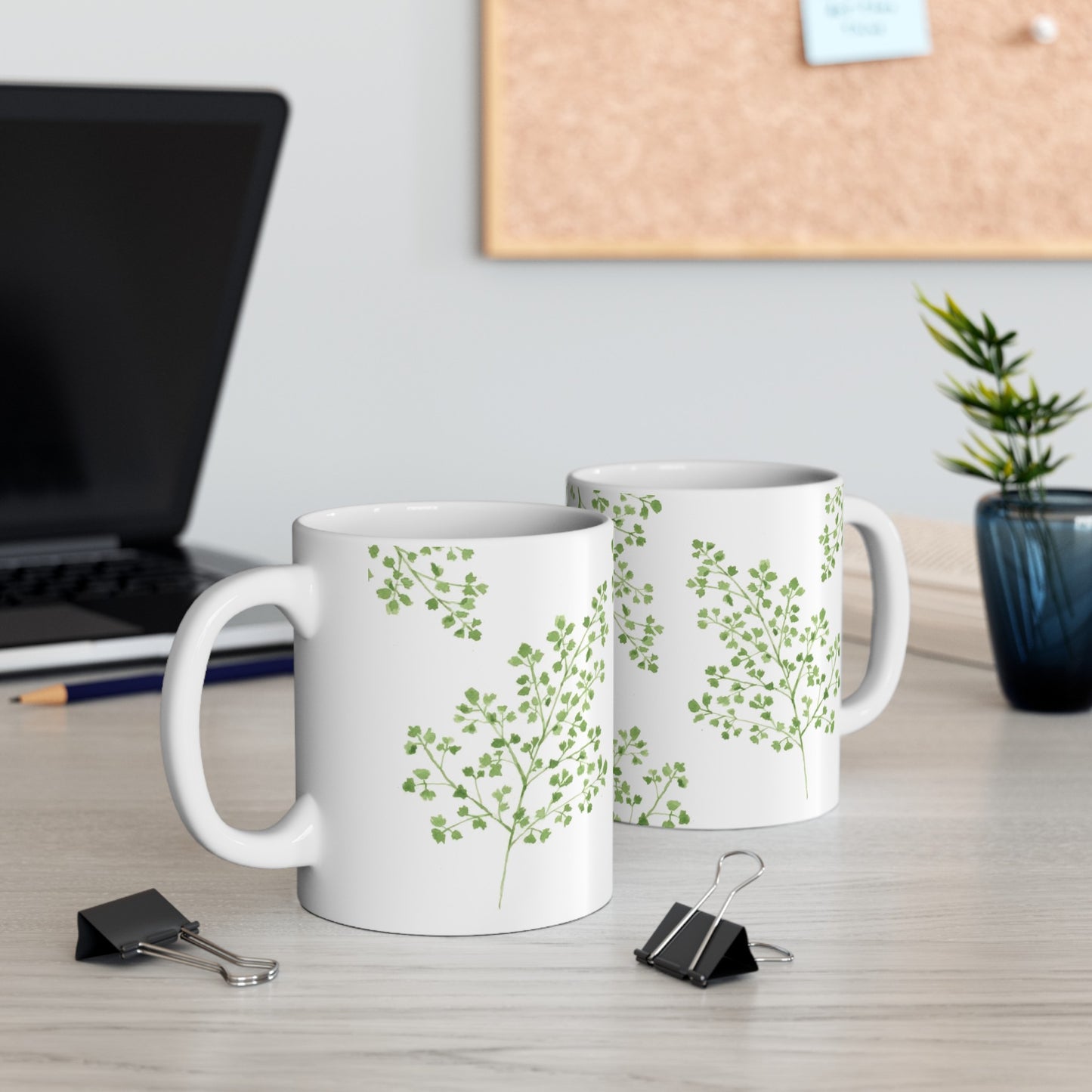 Watercolor Maidenhair Fern Ceramic Mug